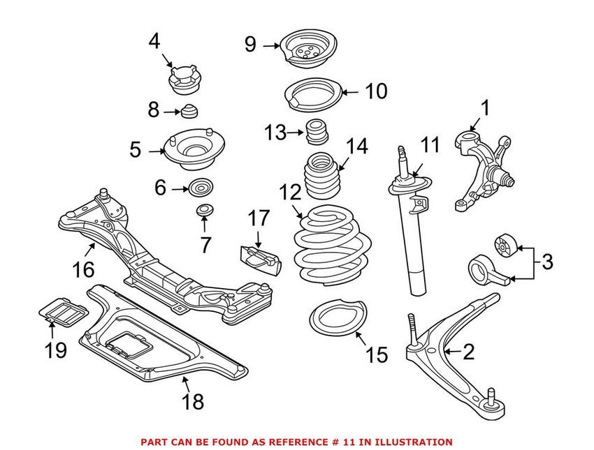 BMW Strut Assembly - Front Driver Side 31316785987